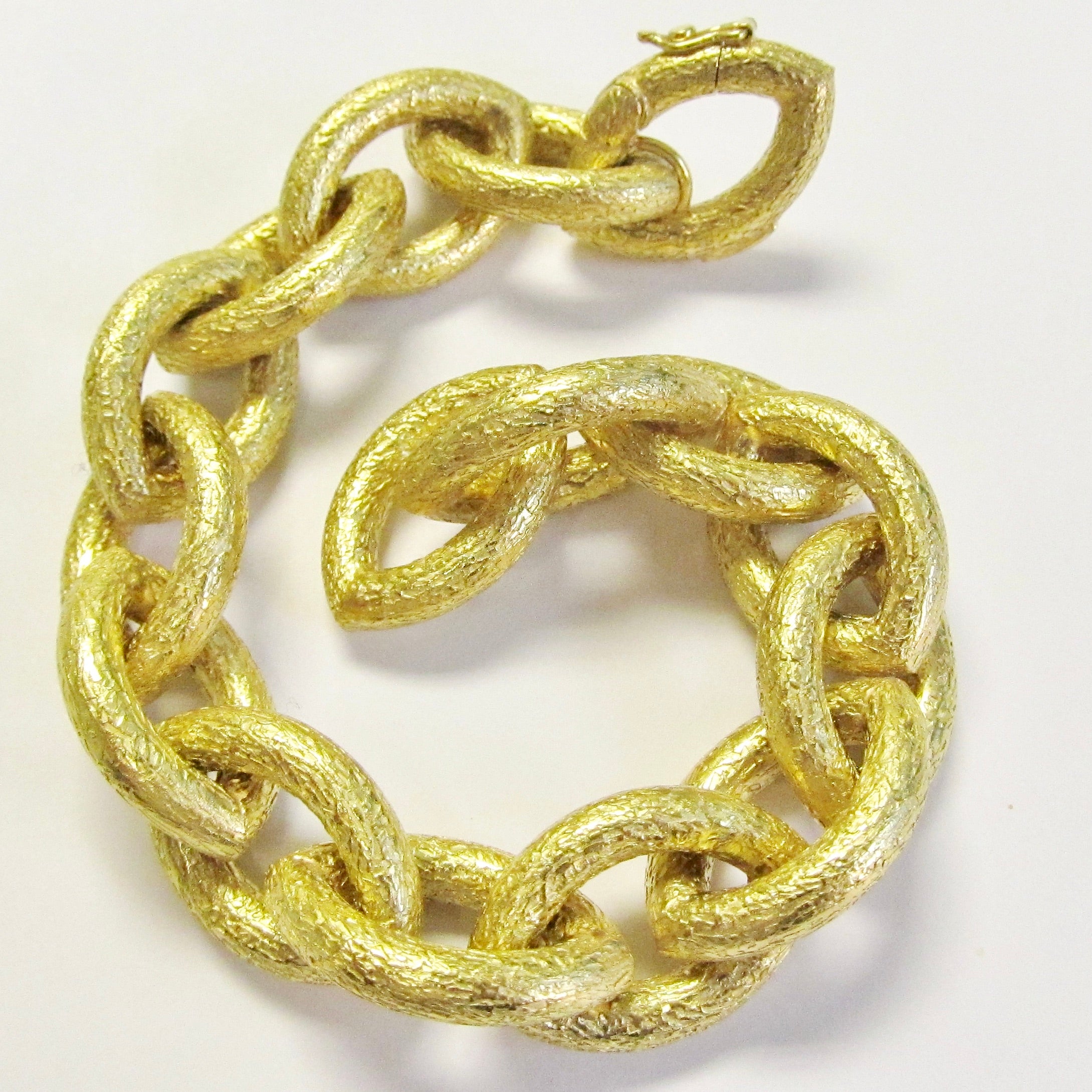 18k Yellow Gold Pointed Oval Link Bracelet