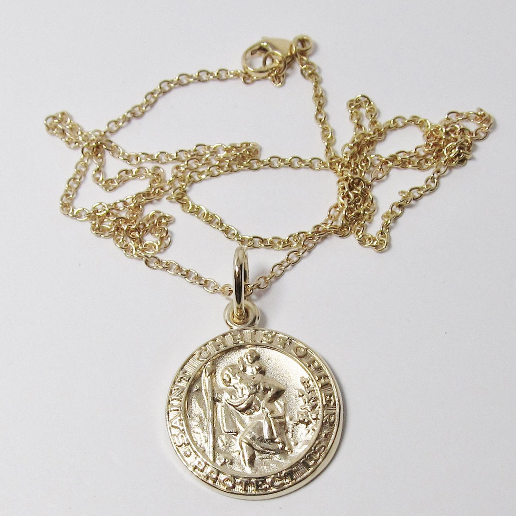 14k Yellow Gold St. Christopher Necklace