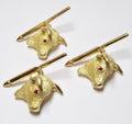 18k Yellow Gold Bull Head Shirt Studs