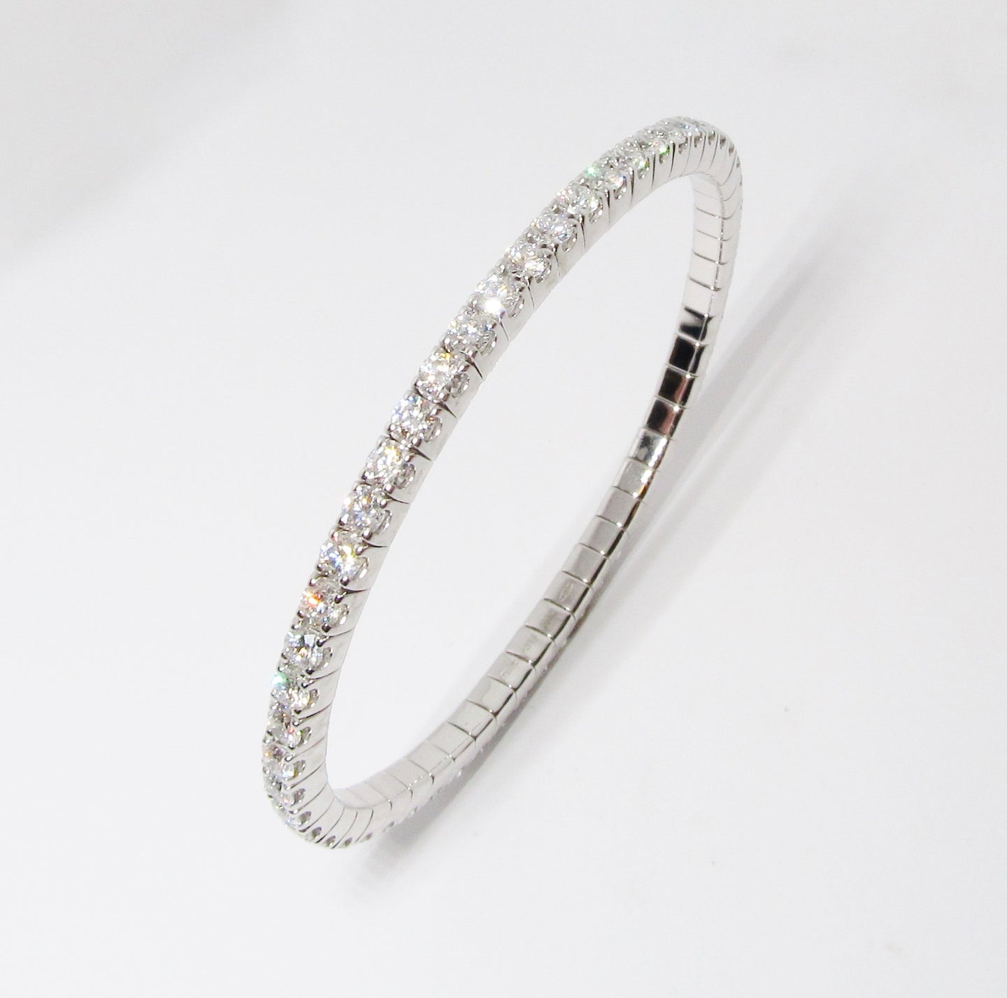 Diamond Stretch Bracelet/Bangle (Available in White Gold and Yellow Gold)