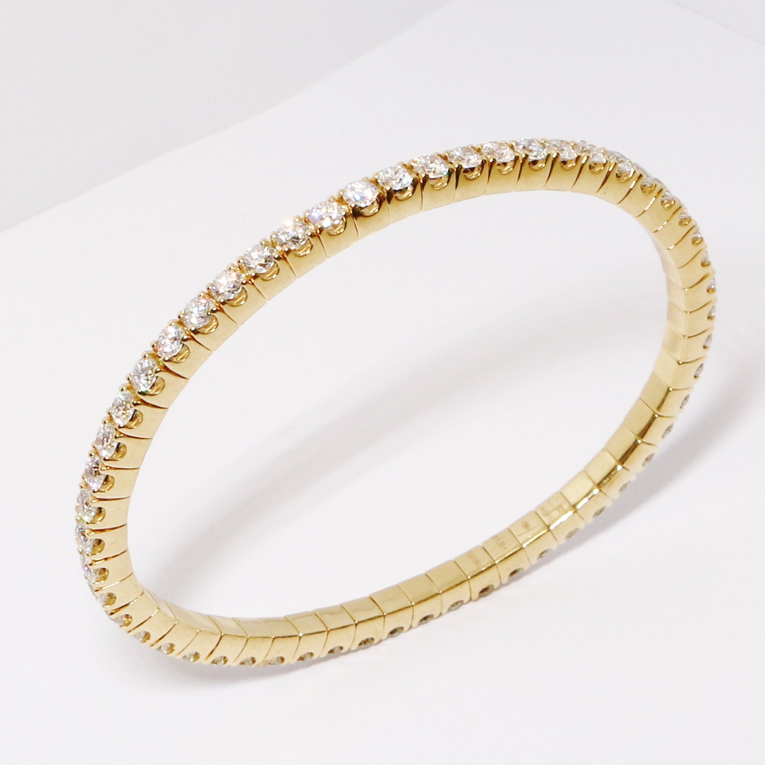 Diamond Stretch Bracelet/Bangle (Available in White Gold and Yellow Gold)