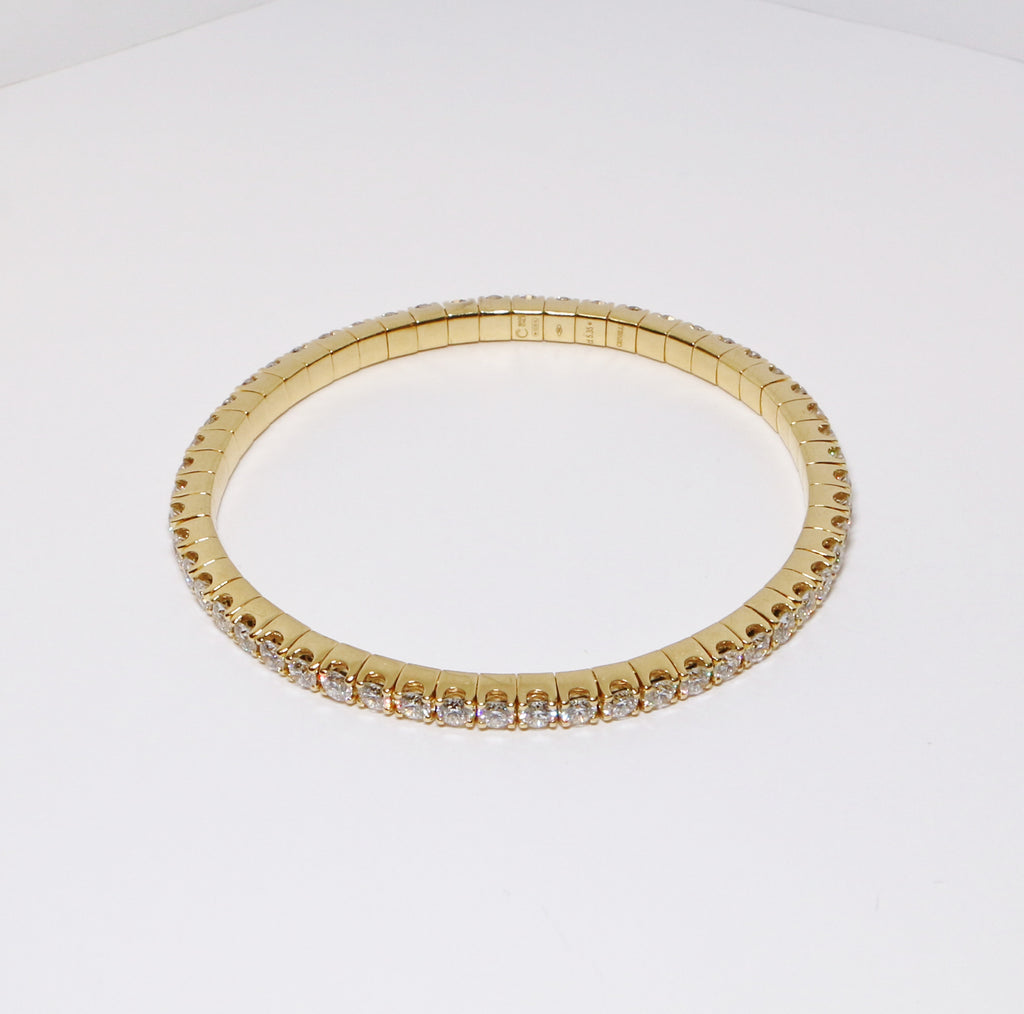 Diamond Stretch Bracelet/Bangle (Available in White Gold and Yellow Gold)