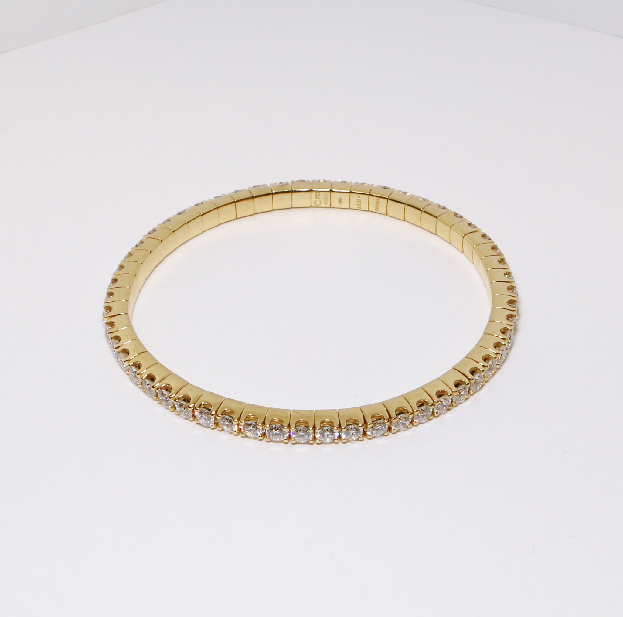 Diamond Stretch Bracelet/Bangle (Available in White Gold and Yellow Gold)