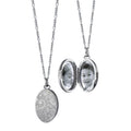 Sterling Silver Oval Locket in Floral Pattern on 18" Chain