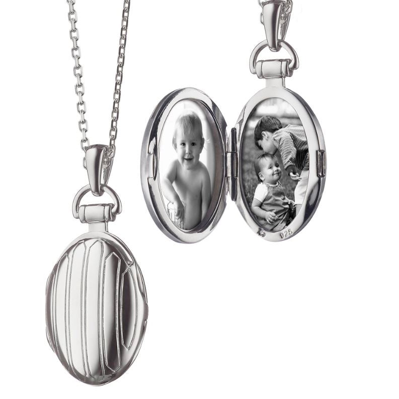 Sterling Silver Petite Pinstripe Locke
