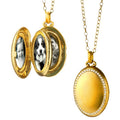 18k Yellow Gold Four Photo Oval Locket