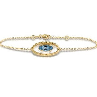 Gold Bracelet with Blue Topaz