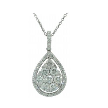 18kt White Gold Diamond Pendant with Chain