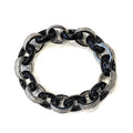 18k White Gold Alternating Pave XL Ultra Link and Black Ceramic Link Bracelet