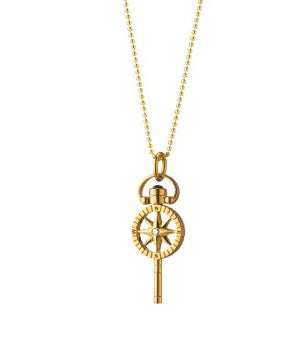 18K Miniature Compass Pocketwatch Key Charm