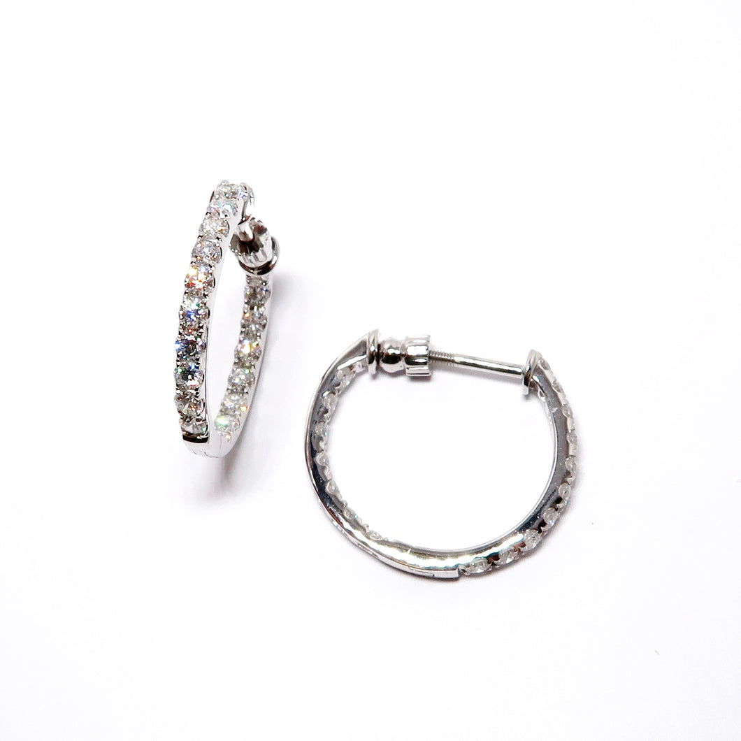 Round In/Out Diamond Hoop Earrings (Various Styles Available)