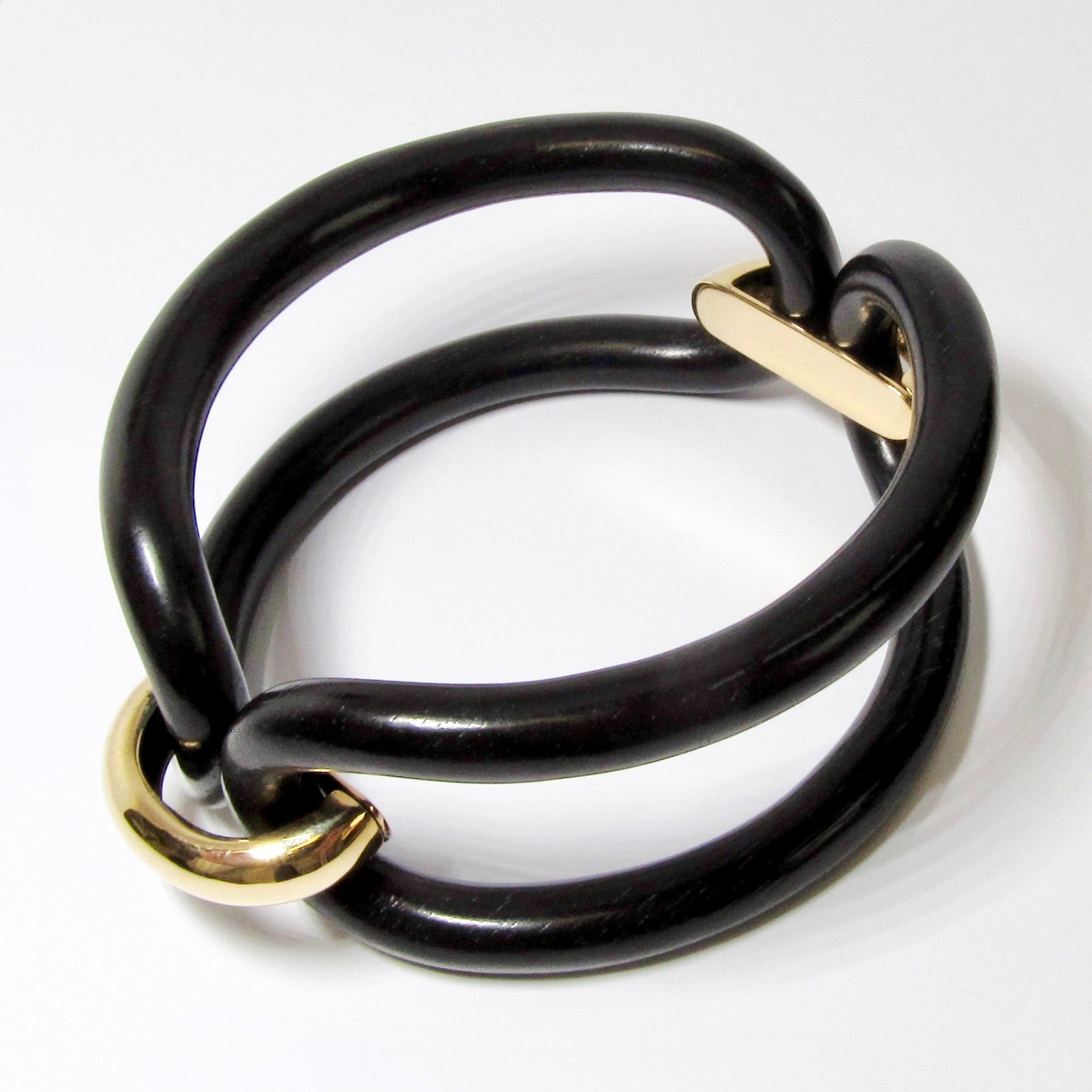 18k Yellow Gold & Dark Wood Bracelet