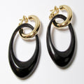 18k Yellow Gold & Dark Wood Earrings