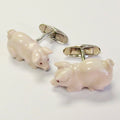 Pink Painted Pig Model Cufflinks