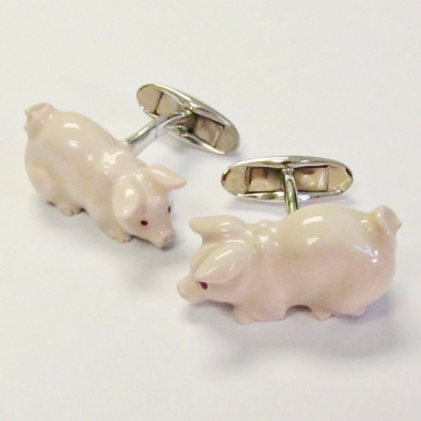 Pink Painted Pig Model Cufflinks
