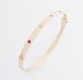 14k Yellow Gold Bangle with 12 Round Semi-Precious Stones