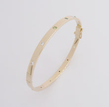 Load image into Gallery viewer, 14k Yellow Gold Bangle with 12 Round Semi-Precious Stones
