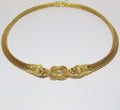18k Yellow Gold Necklace, Lion Detail