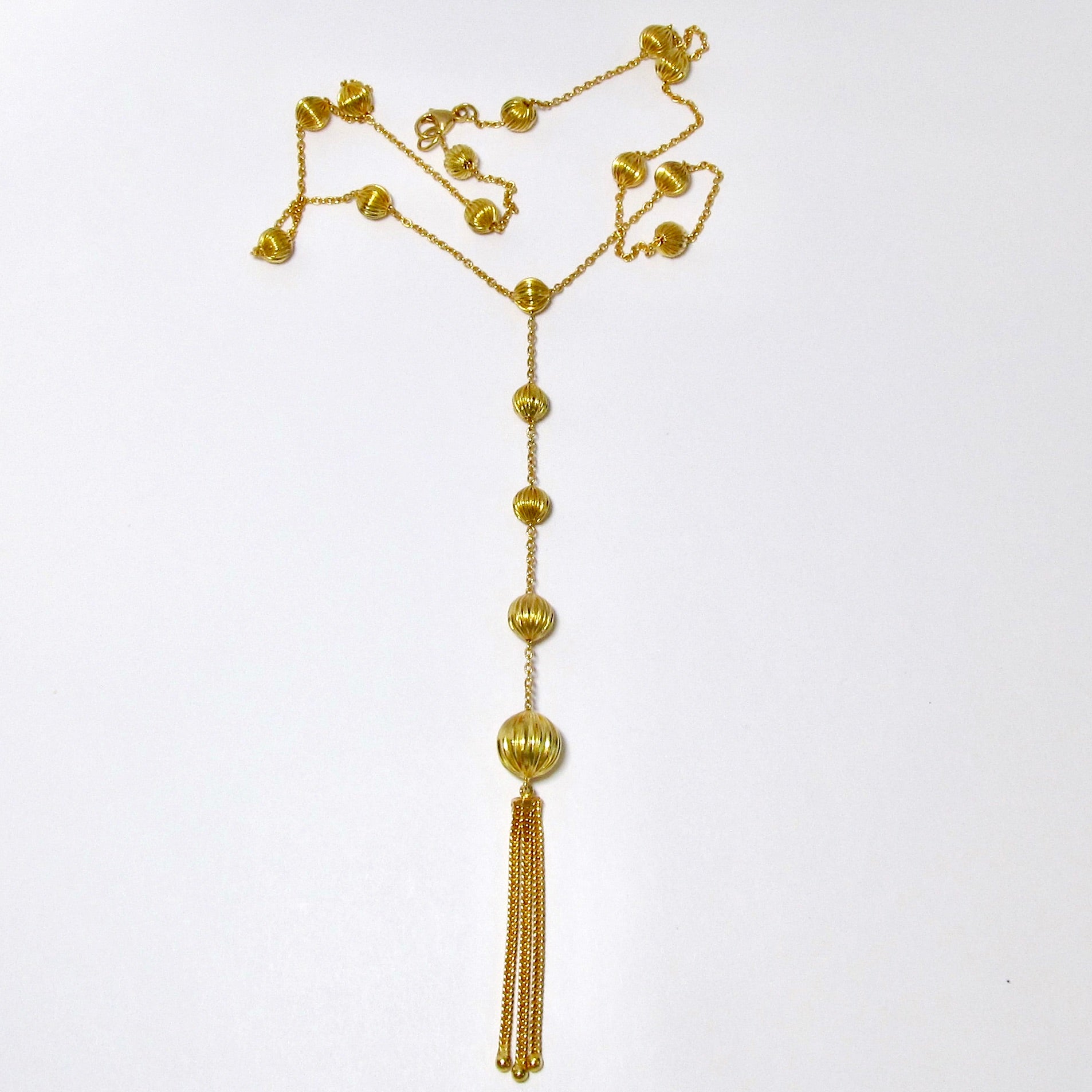 18k Yellow Gold Necklace with Beads