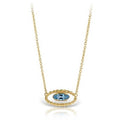 Gold Necklace with Blue Topaz