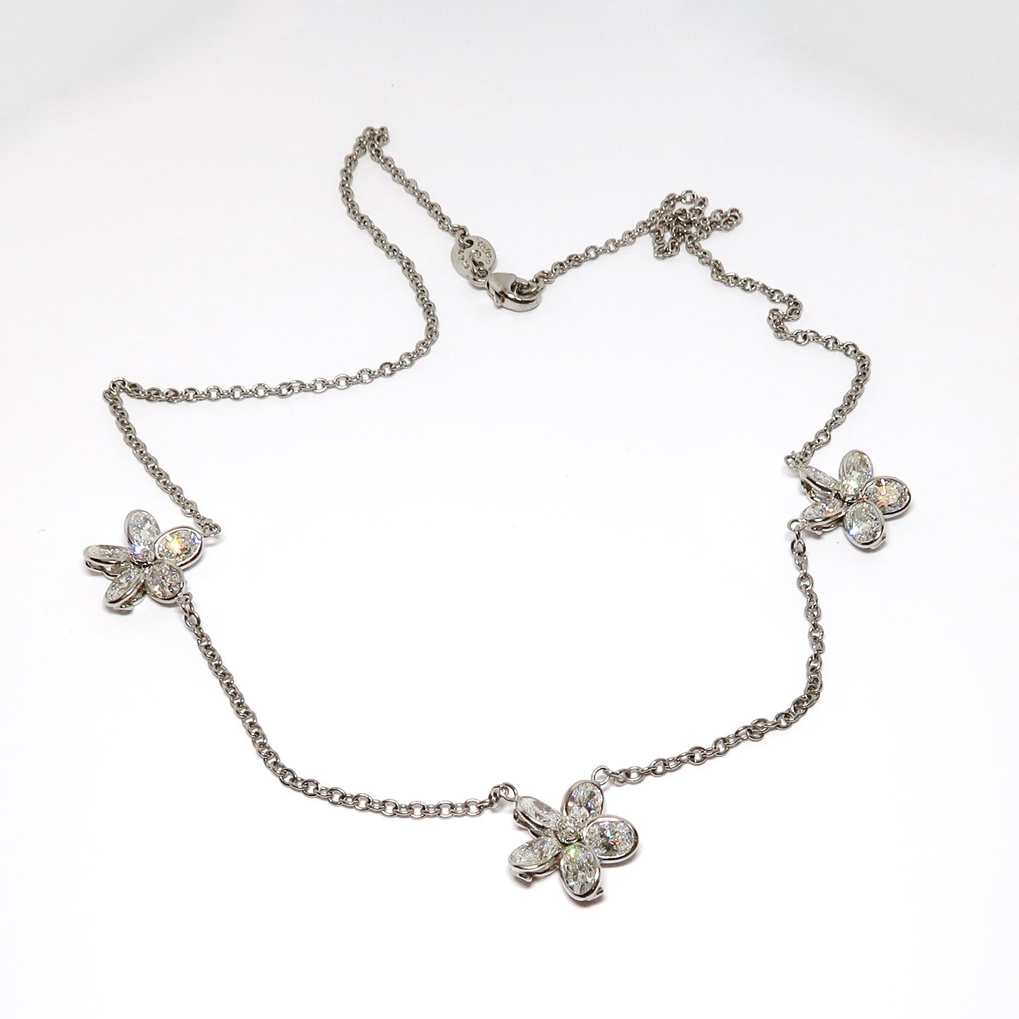 3 Diamond Flower Necklace