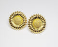 18k Yellow Gold Large Daisy Flower Earrings