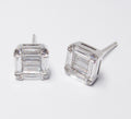 Small Square Diamond Stud Earrings