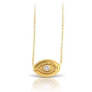 Gold Pendant with Diamonds & Chain