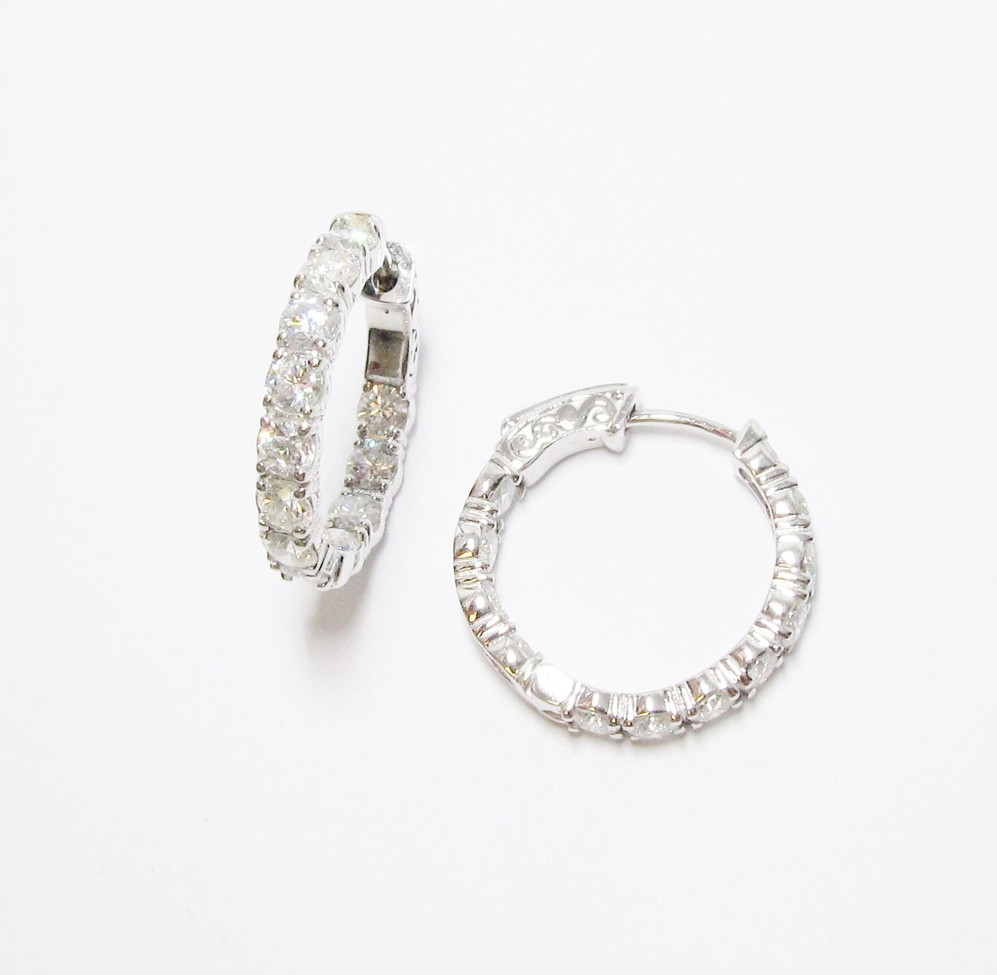 14k In/Out Diamond Hoop Earrings (Available in Various Styles)