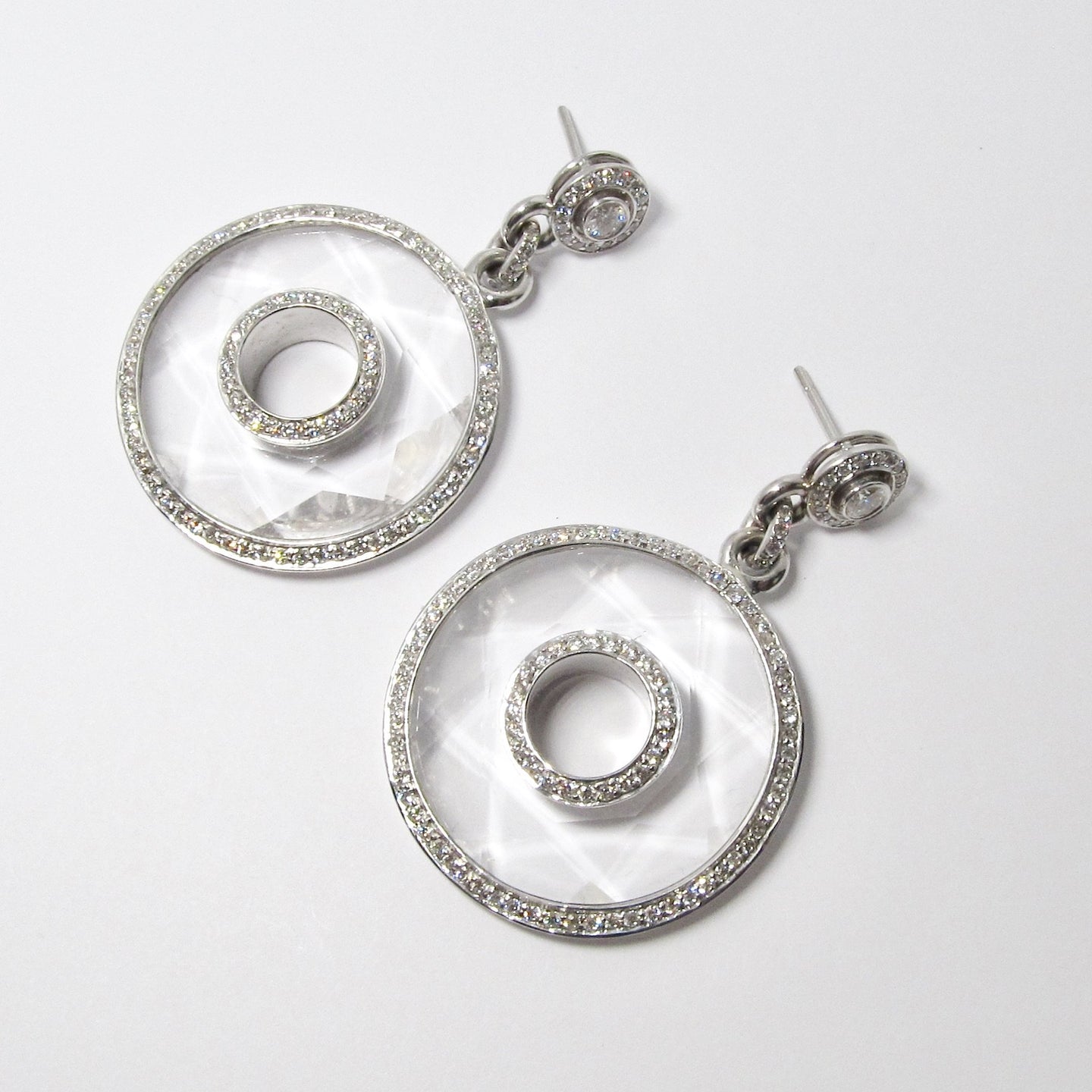 18k White Gold Diamond & Crystal Earrings