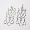 18k White Gold Open Center Diamond Chandelier Earrings