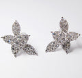 Diamond Flower Earrings, 18k White Gold