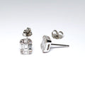 Rectangular Diamond Stud Earrings