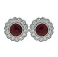 18kt White Gold Ruby and Diamond Earrings