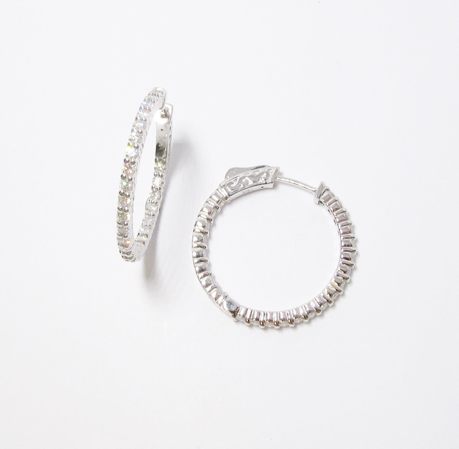 14k In/Out Diamond Hoop Earrings (Available in Various Styles)
