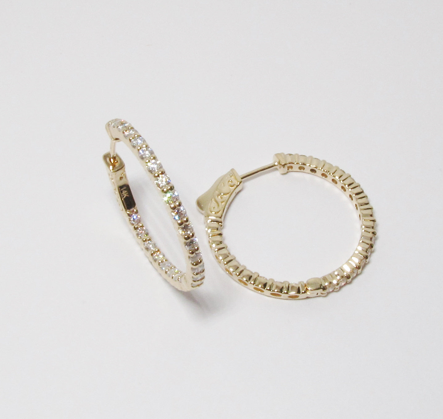 14k In/Out Diamond Hoop Earrings (Available in Various Styles)