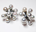 Small Pearl Jack Earrrings, Grey