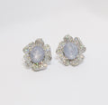 Star Sapphire & Diamond Earrings