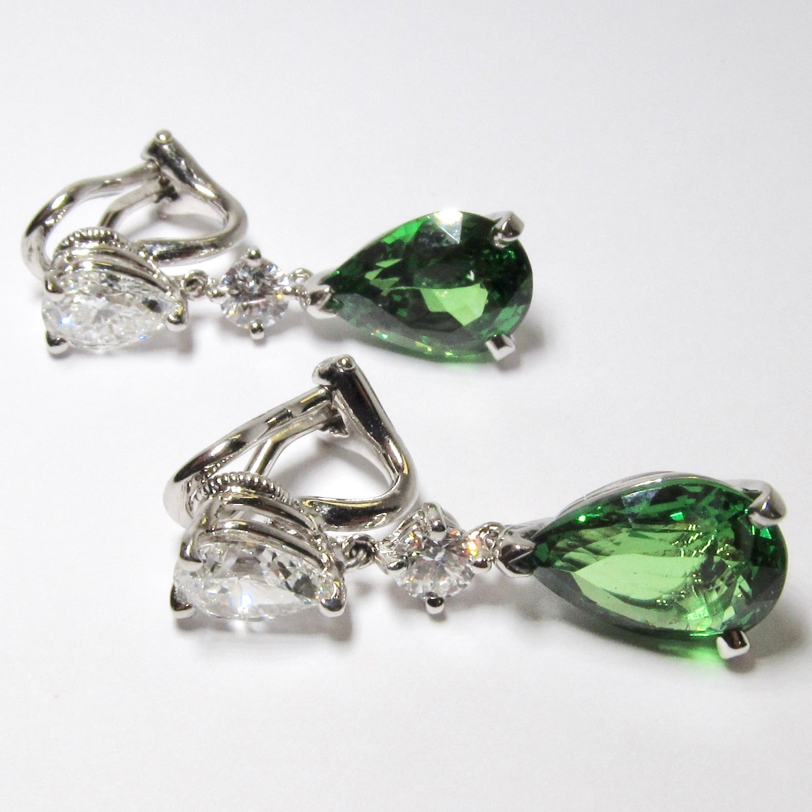 Tsavorite & Diamond Earrrings