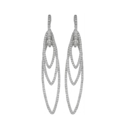 18k White Gold Diamond Dangle Earrings