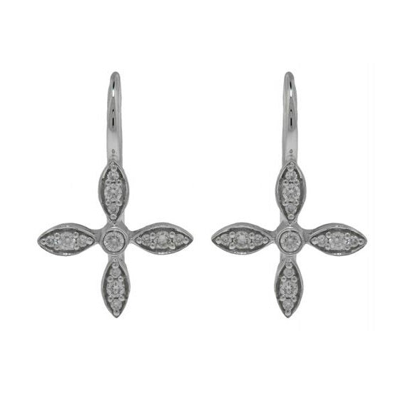 18kt White Gold Hanging Diamond Earrings