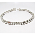 Square Cut Diamond, Straight Line Bracelet