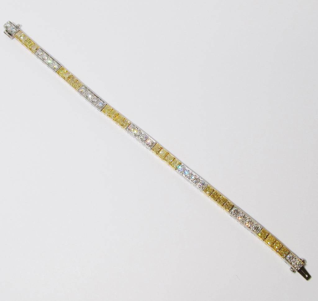 Fancy Color Diamond Block Bracelet