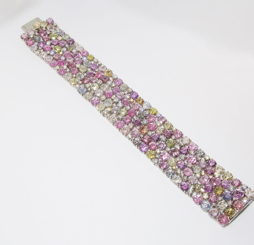 Multi-Color Sapphire & Diamond Bracelet