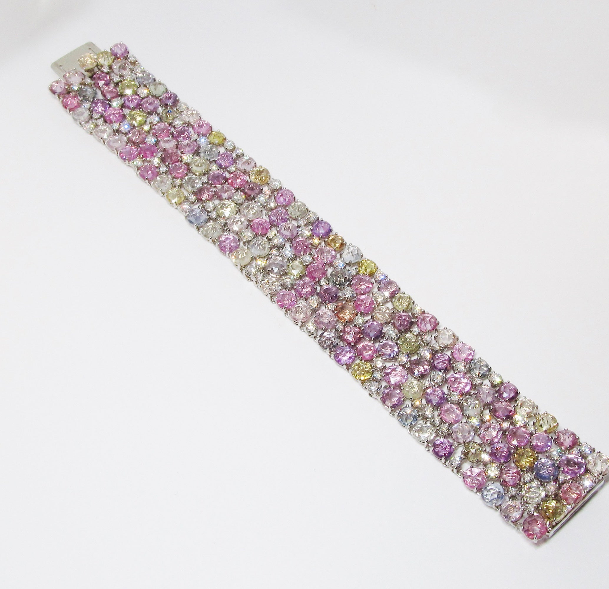 Multi-Color Sapphire & Diamond Bracelet