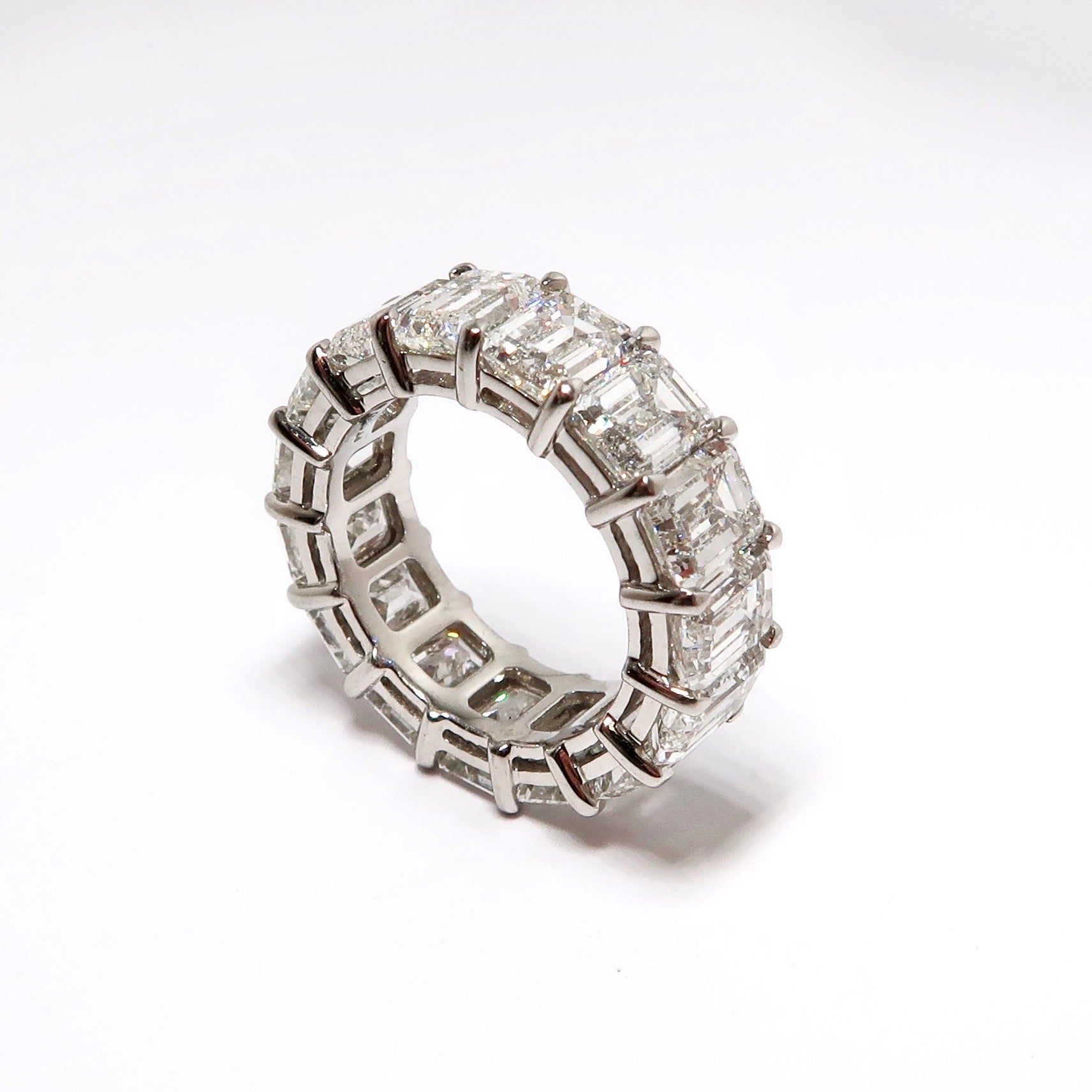 Diamond Eternity Band, 15 Emerald Cut Diamonds