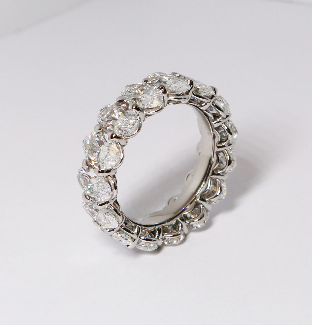 Diamond Eternity Band, 15 Oval Cut Diamonds
