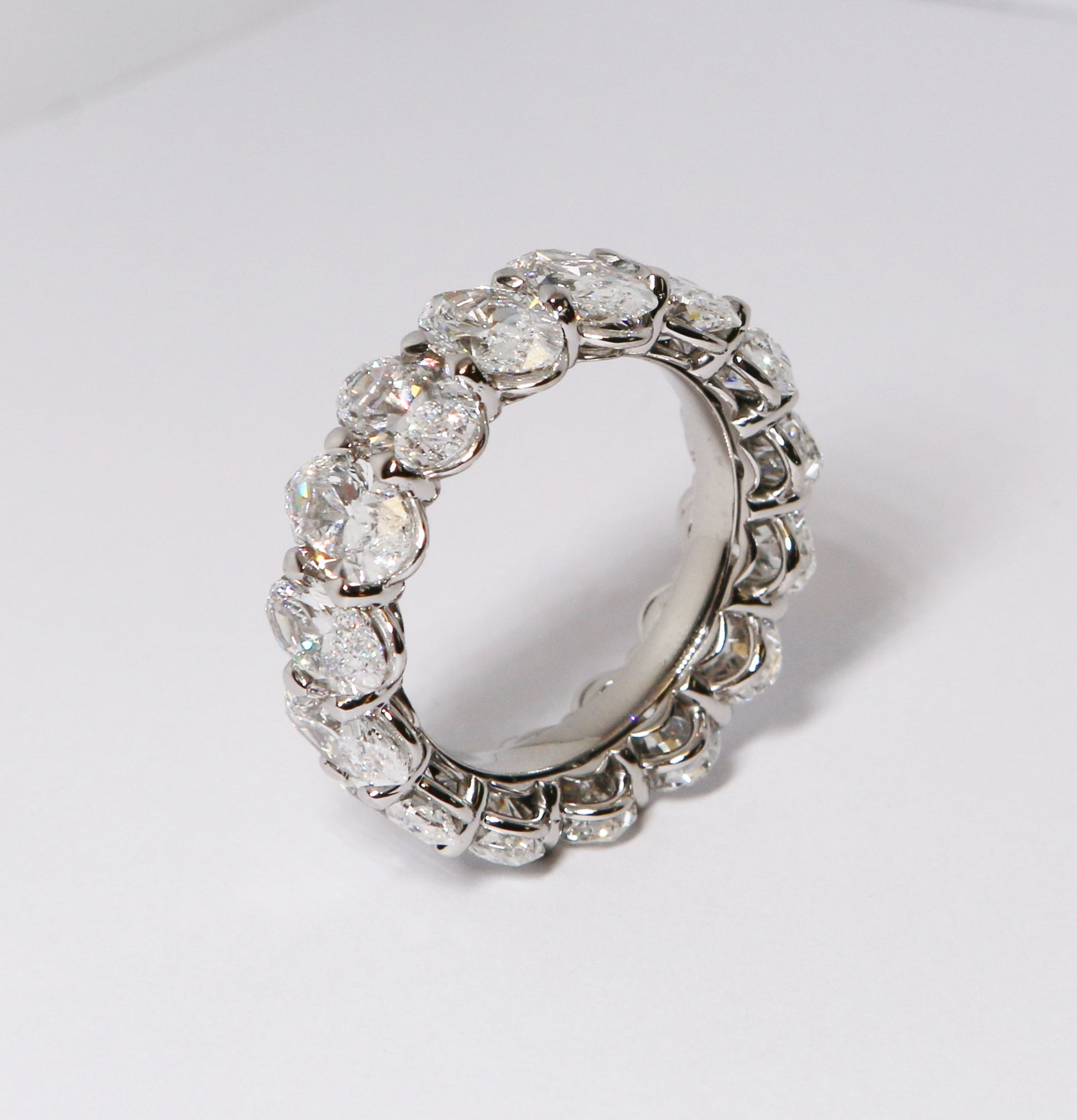 Diamond Eternity Band, 15 Oval Cut Diamonds