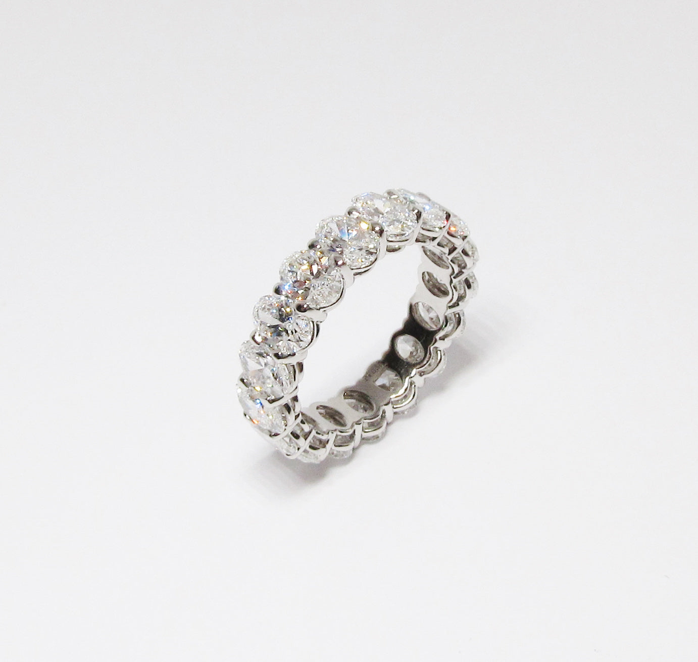 Diamond Eternity Band, 17 Oval Cut Diamonds