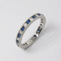 Round Diamond & Round Blue Sapphire Eternity Band